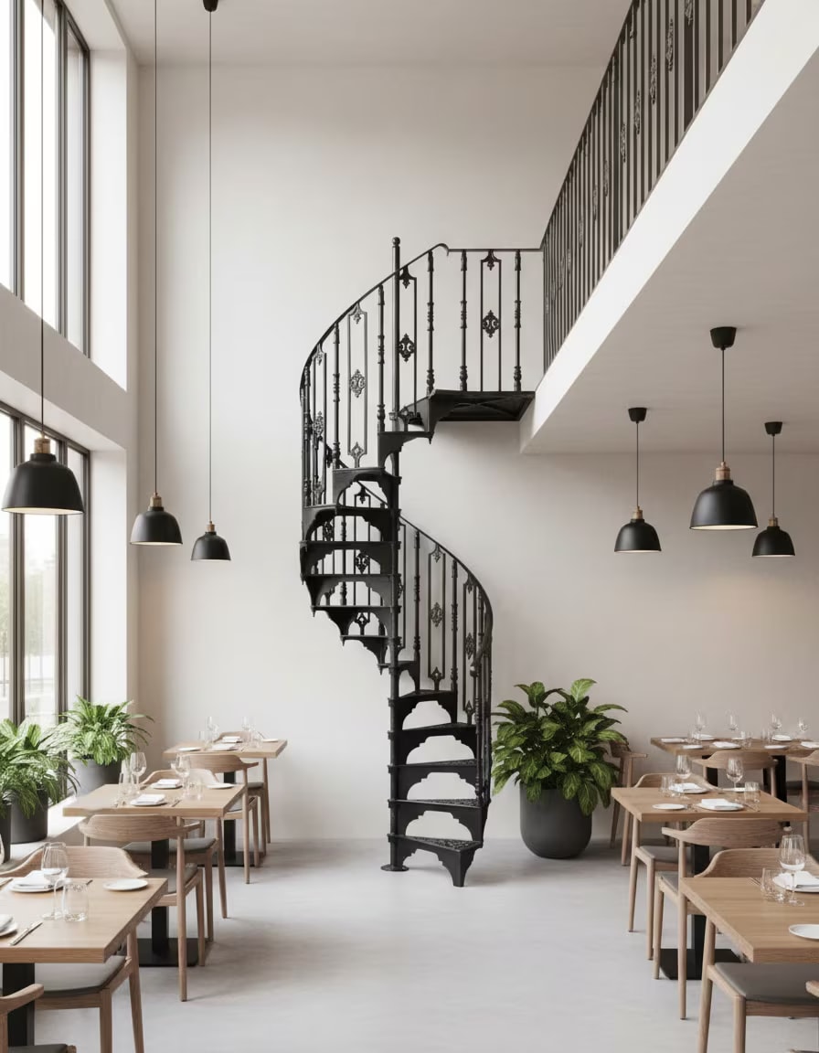 Architectural spiral staircase
