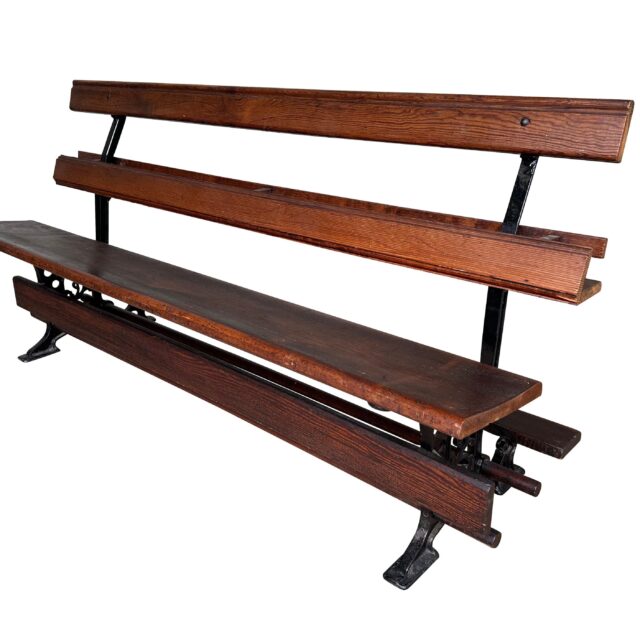 Victorian Salvaged Wood & Cast Iron Bench Lift Up Seat